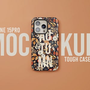 Apple iPhone 15Pro Glossy Tough Case Mockup v.10