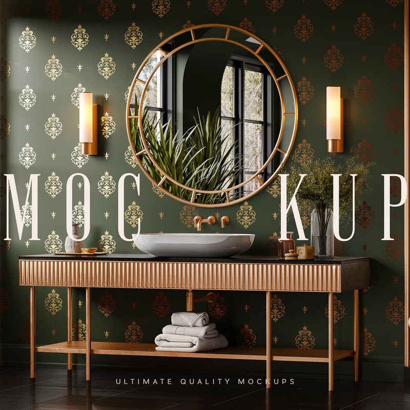 Bathroom Wallpaper - Etsy