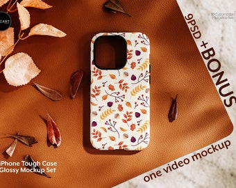 iPhone Tough Case Glossy Mockup v.7
