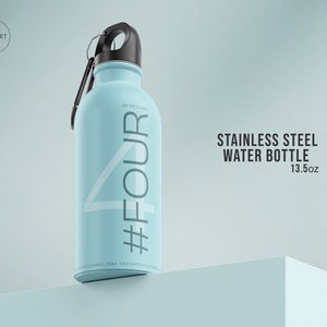 Stainless Steel Water Bottle Mockup Set 4