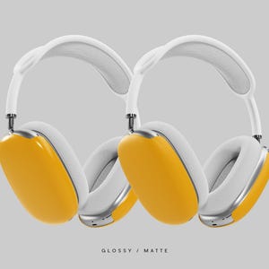 Pu&ograve; includere: Due paia di cuffie bianche con padiglioni auricolari gialli. Le cuffie hanno una finitura lucida e una finitura opaca.