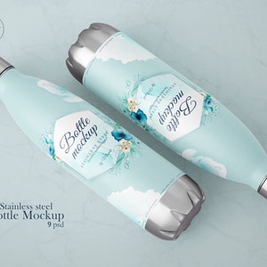 Edelstahl Wasserflasche Mockup