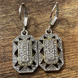 Antique Art Deco Earrings, Vintage Inspire Earrings, 14K White Gold, 2.00Ct Diamond Dangle Earrings, Wedding Engagement Earrings, Gifts Her