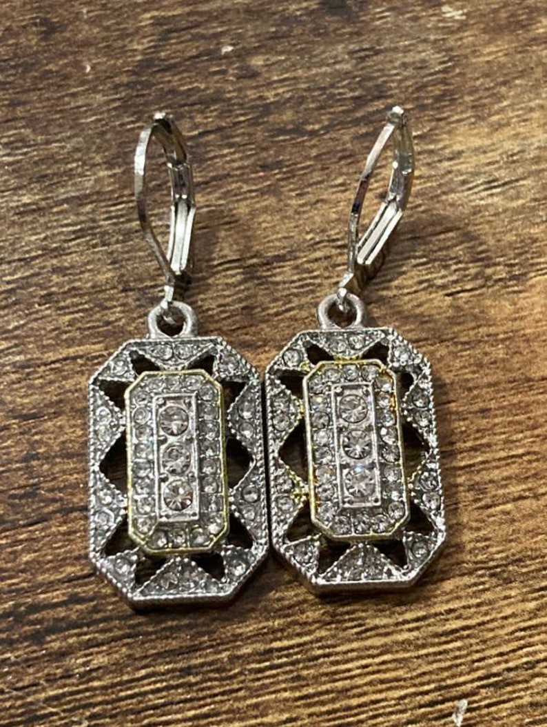 Antique Art Deco Earrings, Vintage Inspire Earrings, 14K White Gold, 2.00Ct Diamond Dangle Earrings, Wedding Engagement Earrings, Gifts Her