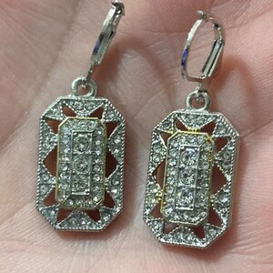 Antique Art Deco Earrings, Vintage Inspire Earrings, 14K White Gold, 2.00Ct Diamond Dangle Earrings, Wedding Engagement Earrings, Gifts Her