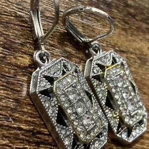 Antique Art Deco Earrings, Vintage Inspire Earrings, 14K White Gold, 2.00Ct Diamond Dangle Earrings, Wedding Engagement Earrings, Gifts Her