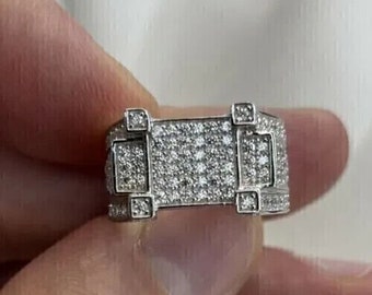 Men's Diamond Ring, 3.20CT Diamond, 14K White Gold Engagement Ring For Men's, Men's Wedding Ring, Men's Pave Set Ring, Men's Jewelry, Gifts