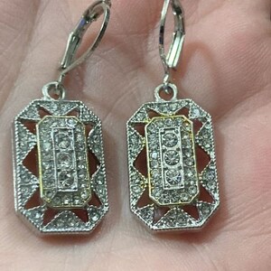 Antique Art Deco Earrings, Vintage Inspire Earrings, 14K White Gold, 2.00Ct Diamond Dangle Earrings, Wedding Engagement Earrings, Gifts Her