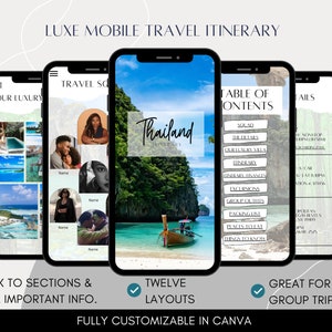 Thailand Travel Itinerary: Mobile Group Trip Planner (Digital Download)