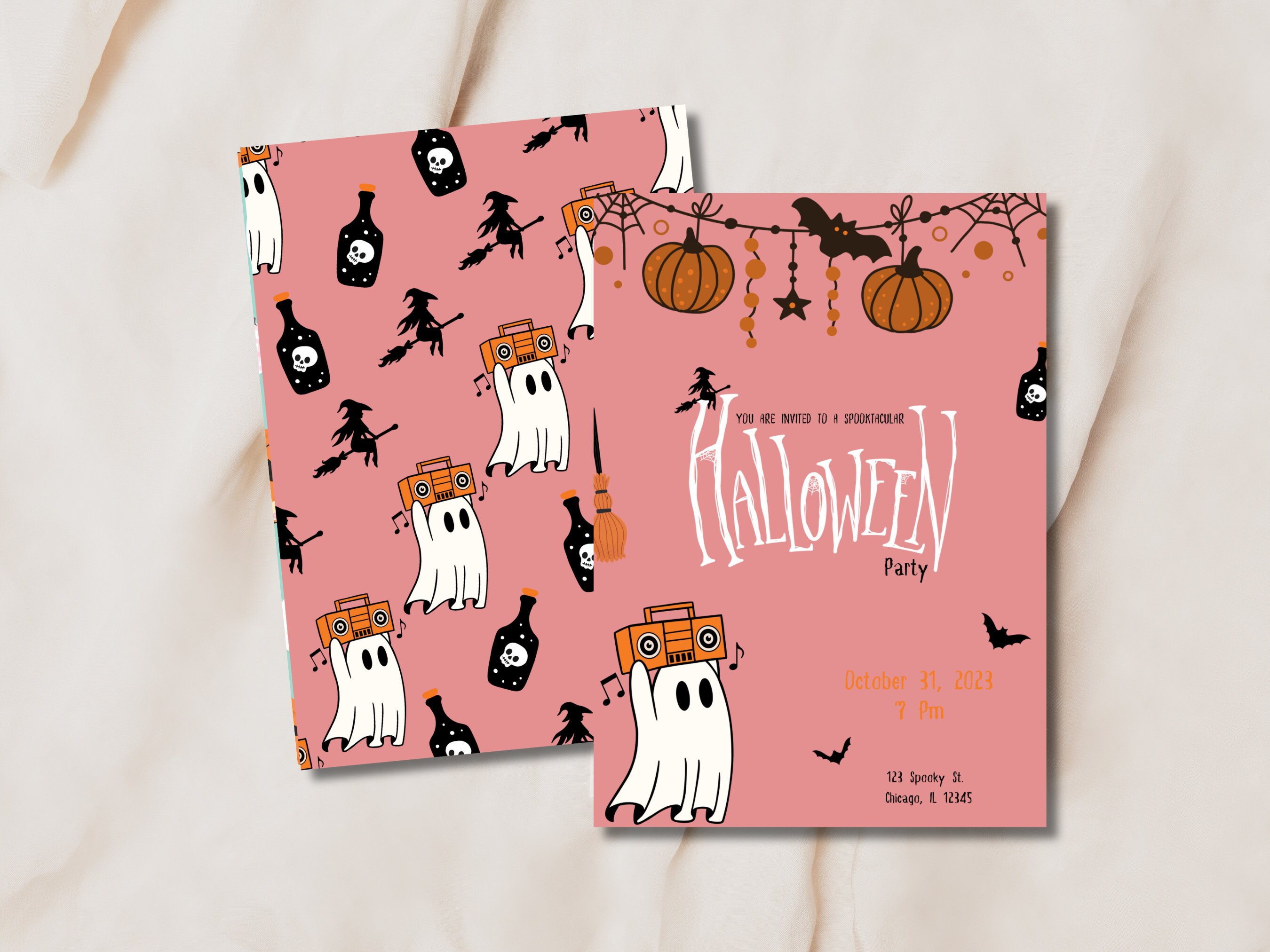 editable-halloween-party-invitation-80s-costume-party-boo-etsy