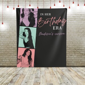Custom Birthday Era Photo Backdrop: Personalized Party Banner