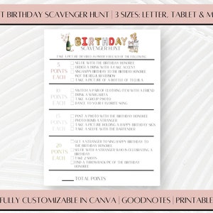 Adult Birthday Scavenger Hunt Game: Customizable Party Fun (Digital Download)