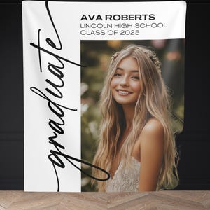 Custom Graduation Photo Backdrop: Class of 2025 Party Decor