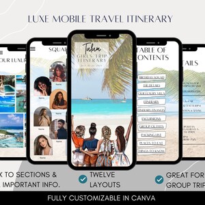 Girls Trip Mobile Itinerary: Beach Vacation Template (Digital Download)