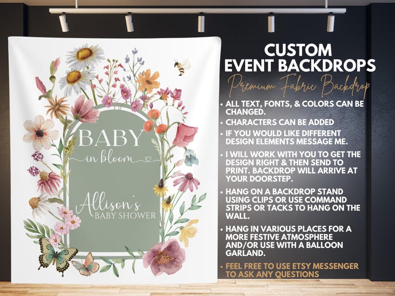Arch Baby in Bloom Baby Shower Backdrop