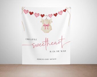Custom Valentine's Baby Shower Backdrop: Little Sweetheart Banner