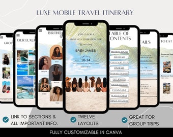 Brown Girls Trip Mobile Itinerary: Birthday Travel Planner (Digital)
