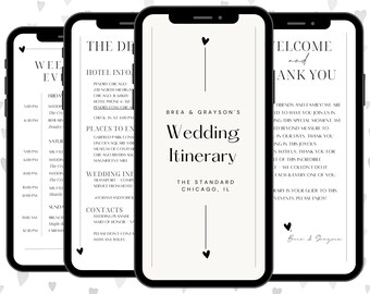 Modern Wedding Weekend Itinerary Template (Digital Download)