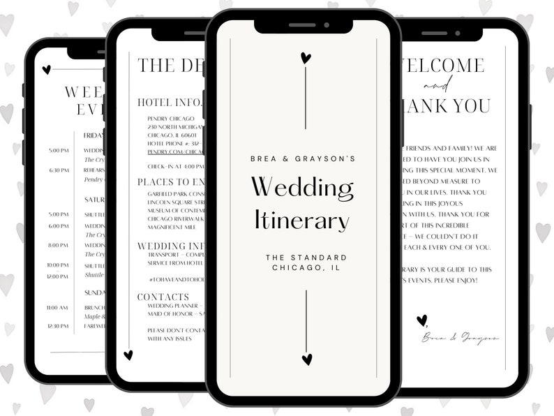 Wedding Weekend Itinerary Template Destination Wedding Etsy