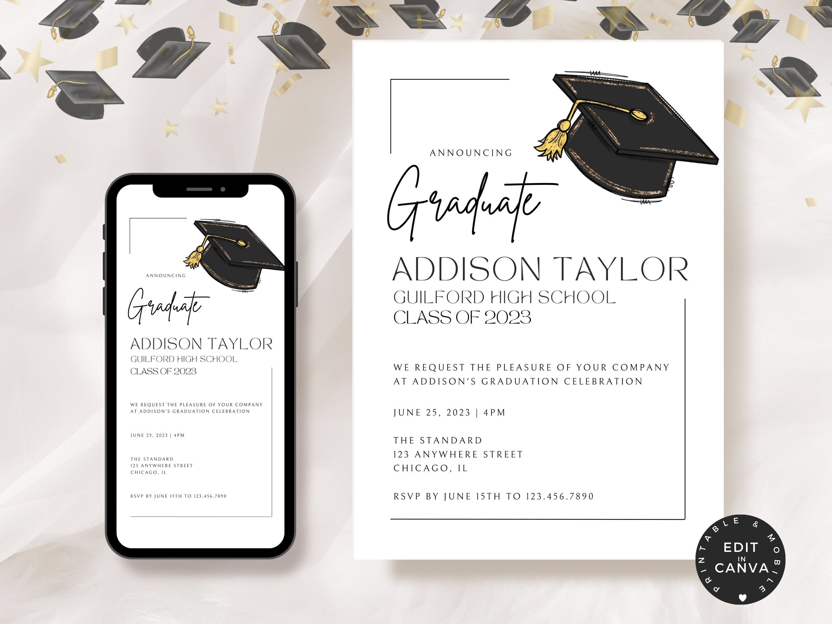 Editable Graduation Party Invitation Template (digital Download) - Etsy