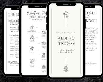 Minimalistischer Hochzeitsplan: Modernes Hochzeitswochenende Timeline (Digitaler Download)