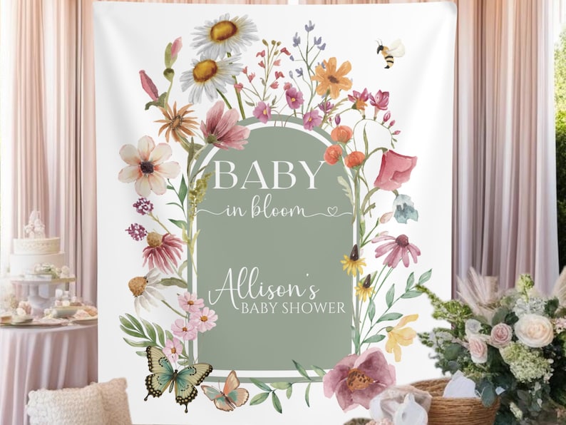 Arch Baby in Bloom Baby Shower Backdrop