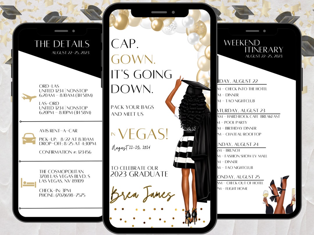 Graduation Party Invitation, Black Girl Graduate, Digital Grad Party