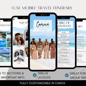 Black Couples Beach Trip Itinerary: Mobile Birthday Party Invite (Digital)