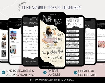 Birthday Trip Itinerary: Luxe Mobile Travel Planner (Digital Download)