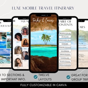 Turks and Caicos Mobile Travel Itinerary, Travel Planner, Birthday Trip Itinerary, Beach Trip, Girls Trip, Baecation, Digital Itinerary LX3