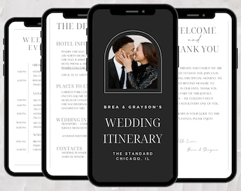 Modernes Hochzeitswochenende Reiseplan: Minimalistisches Fotodesign (Digitaler Download)