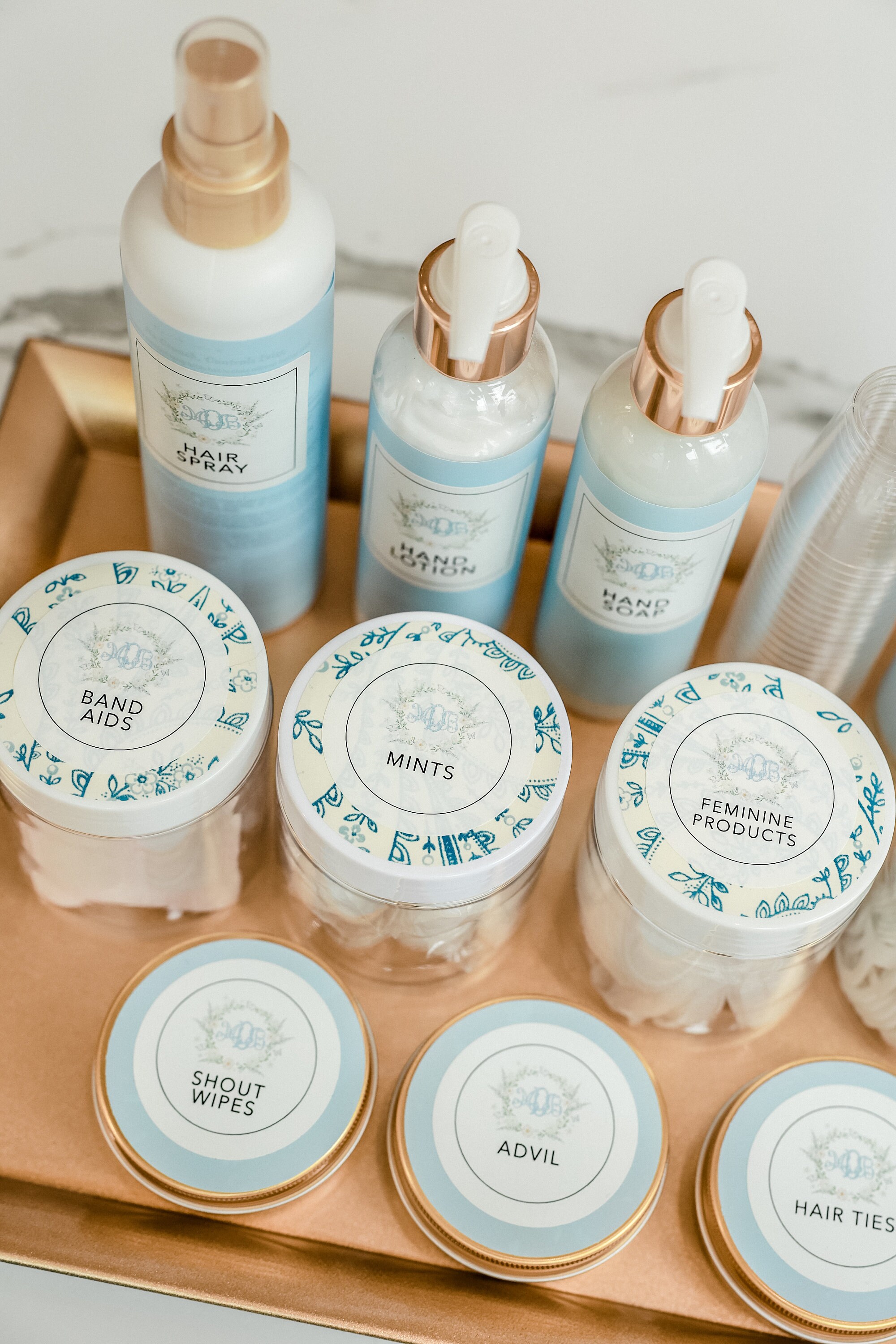 Custom Wedding Bathroom Basket With Custom Logo and Custom Color Choice, Men's + Ladies ...