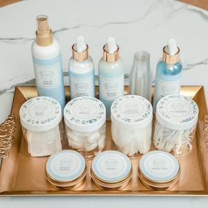Wedding Bathroom Basket, Men&#39;s + Ladies, Personalized color choice  and Custom Logo