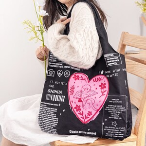 Fashion Lady Canvas Shopping Bag Aesthetic Line Drawing Plant Print Canvas  Tote Bag Harajuku Women Shoulder Bag Student book Bag - AliExpress