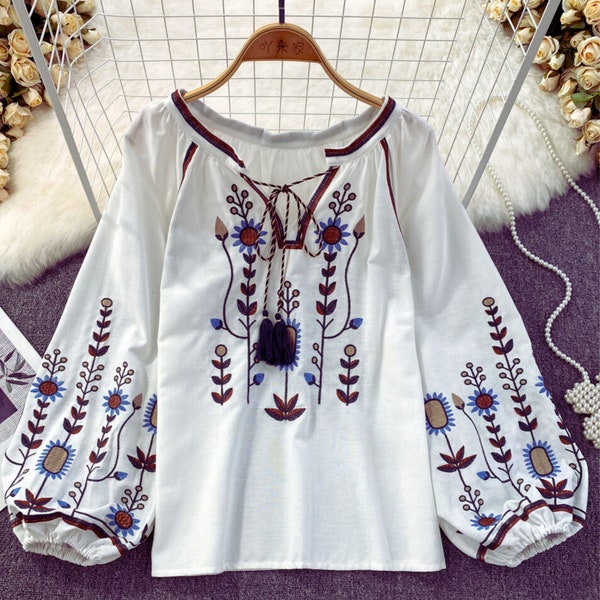 Embroidered Blouse - Etsy