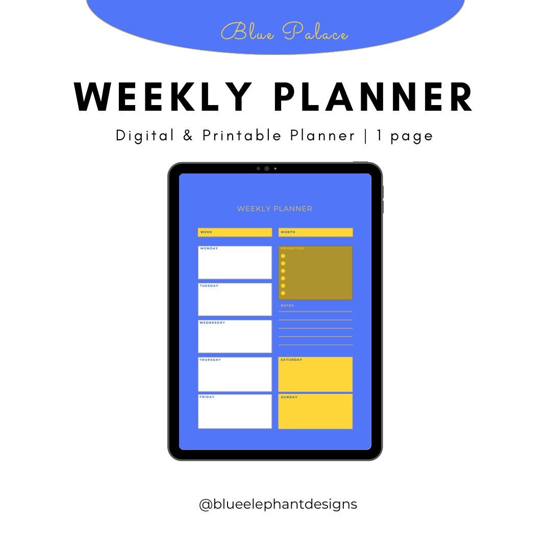 Blue Palace - Digital Weekly Planner 1 - Good Notes & Notability ...