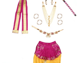 Krishna Costume for Kids 1 Year Baby Boy 6-12 Months Dress Kanha ji Clothes 3-4 Years 7 5-6 2 6 3 White 10 Girl 1-2 bal old jewellery best
