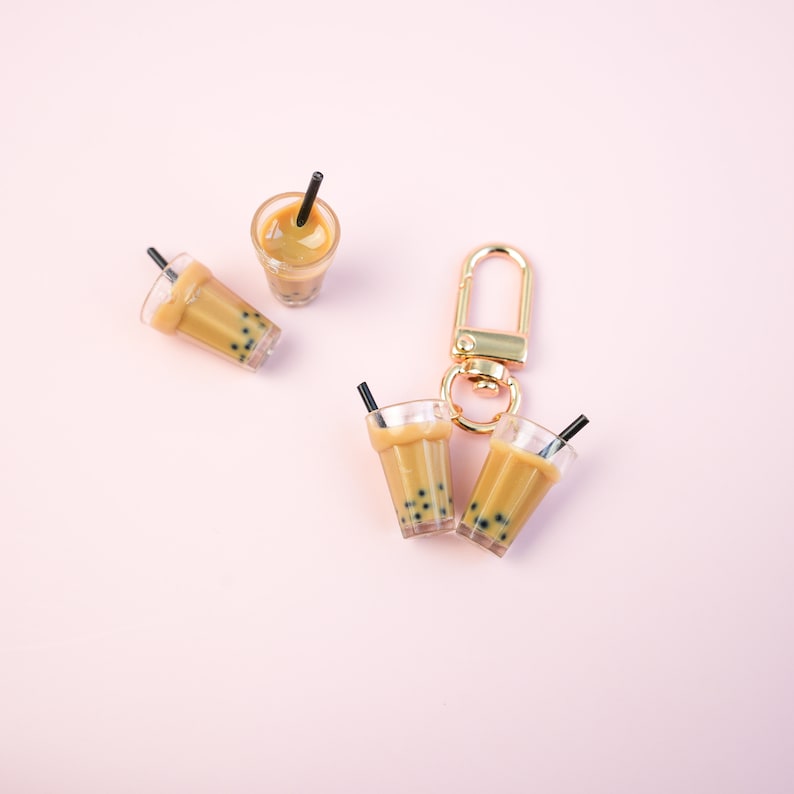 Boba Accessory Bubble Tea Keychain | Miniature Boba Milk Tea Keyring | Miniature Food ...