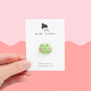 Little Frog Brooch | Green Frog Pin | Cute Animal Animal Lover's Badge | Tiny Froggy Pins | Frog Lapel Pin | Kawaii Frog Pin Gift for Kids