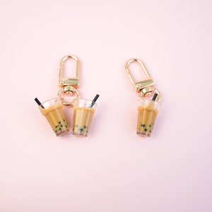 Bubble Tea Keychain | Miniature Boba Milk Tea Keyring | Miniature Food Charm | Drink Accessories | Cute Gift for Friends | Boba Lover's Gift