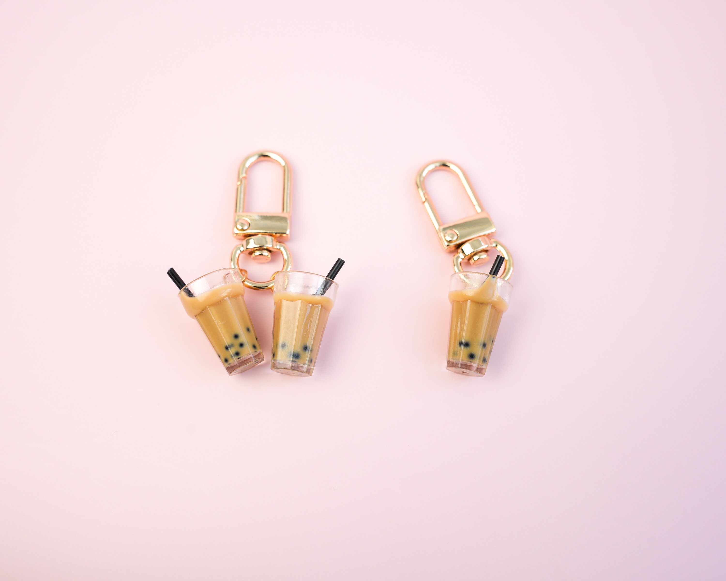Borsgye 24 stuks hangers voor melkthee, drankjes, miniatuurparels, kopversieringen, kunsthars, boba, bubble tea, kunstglasfles