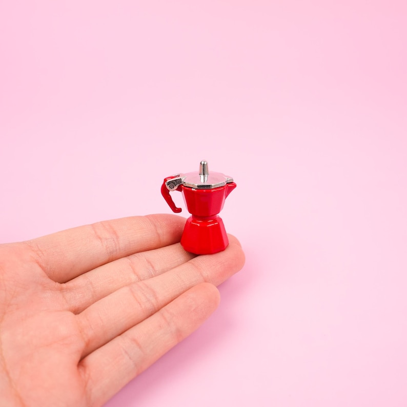 Moka Pot Fridge Magnet | Italian Espresso Maker Magnets | 3D Coffee Maker Refrigerator Magnets | Gift for Coffee Lovers | Kitchen Home Decor Red