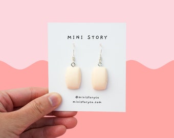 Steamed Bun Dangle Earrings | Miniature Dim Sum Jewelry | Chinese Steamed Bun Earrings| Mini Bun Earrings | Asian Food Jewellery
