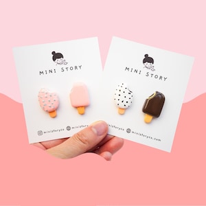 Broche barres de crème glacée | Pin's rose glacé | Broche en barre de crème glacée au chocolat | Accessoire pour dessert glacé | Cadeau sucré | Épingles pour sac à dos et chapeau