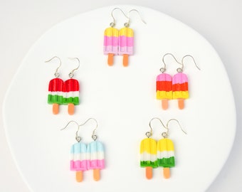 Popsicle Dangle Earrings | Colourful Popsicle Earrings | Vibrant Summer Jewellery Gift | Fun Cute Earrings | Miniature Dessert Jewelry