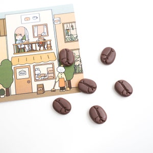 Coffee Beans Magnet Set | Coffee Lover&#39;s Gift | Espresso Bean Fridge Magnets | Coffee Addict | Coffee Shop Decor Magnets | Cafe Magnet