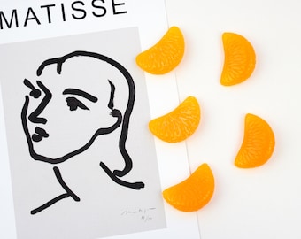 Mandarin Fridge Magnet Set | Juicy Mandarin Slice Magnets | Cute Tangerine Magnet | Fruit Fridge Magnet | Fun Kitchen Decor Gift for Home