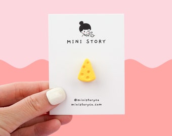 Swiss Cheese Pin | Cute Cheese Lover's Brooch for Foodies | Cheese Slice Pin | Fun Whimsical Cheese Pin | Cheese Enthusiast Accessory