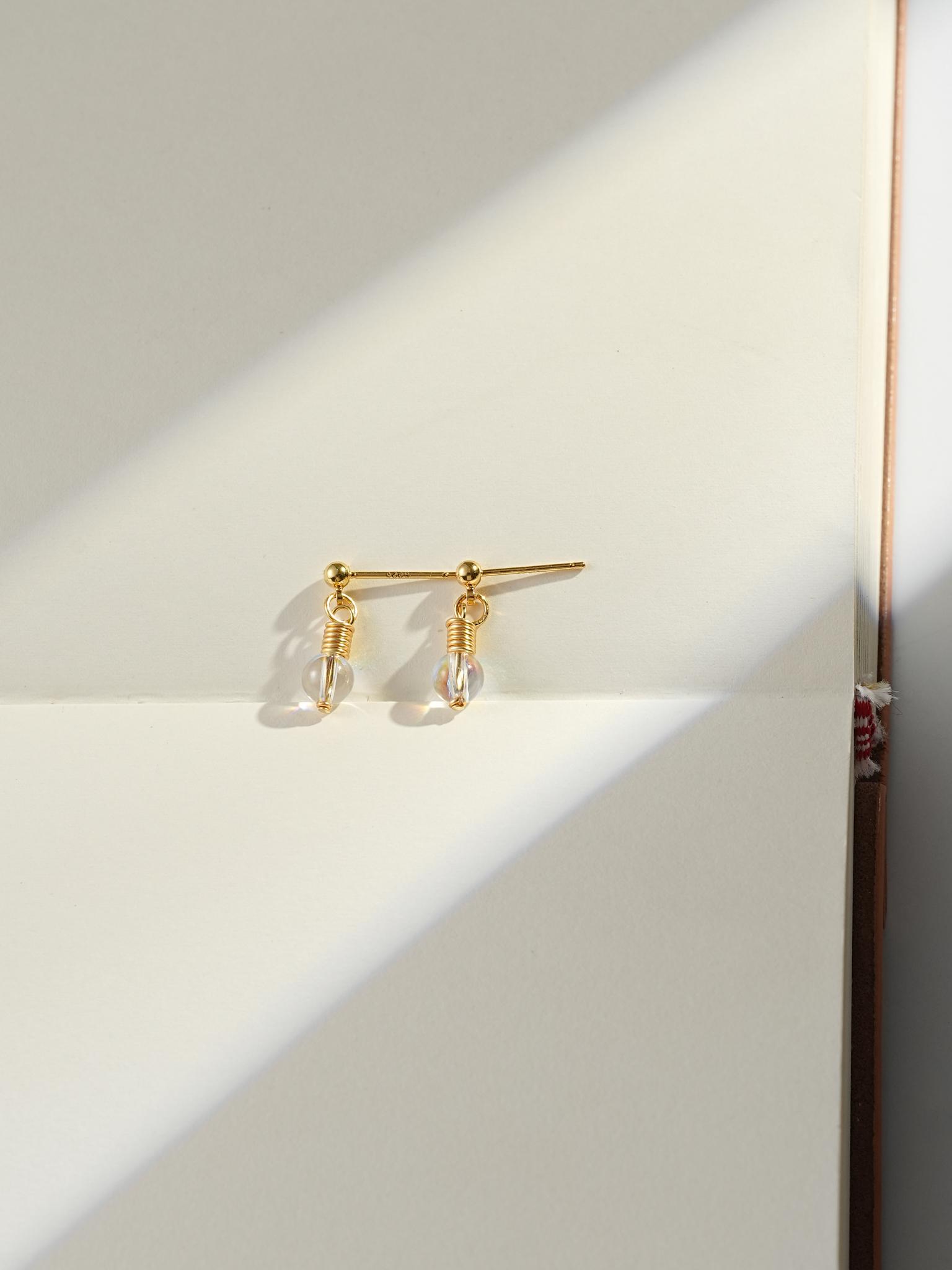 Gold Lightbulb Dangle Earrings | Miniature Light Bulb  Elegant Gold light bulb Drop Earrings main image 0