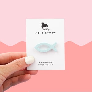 Fish Pin Badge | Cute Wood Blue Fish Pin | Marine Life Brooch | Fish Lover&#39;s Gift | Minimalist Fishing Accessory | Ocean Themed Pin